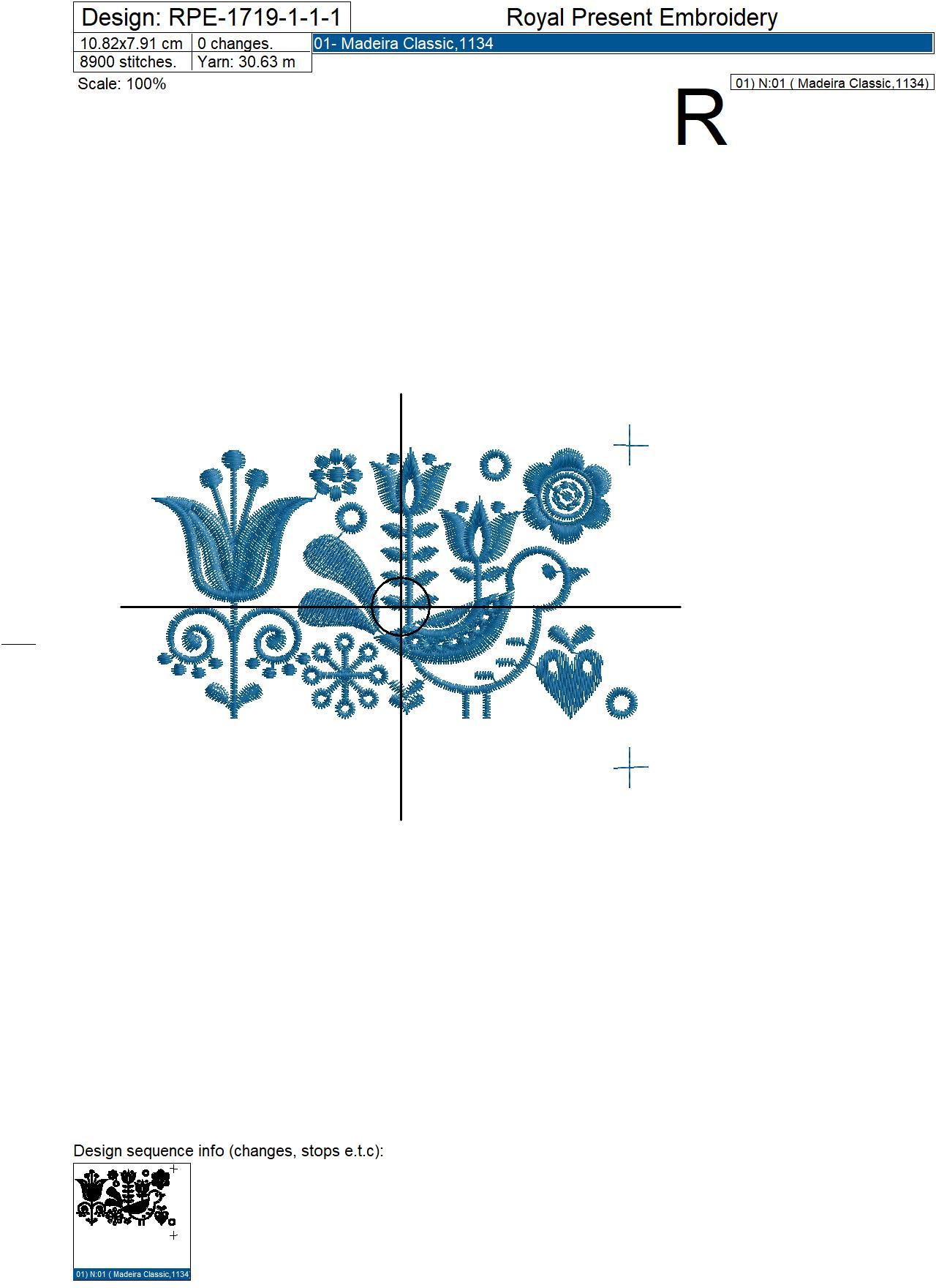 Scandinavian folk border Machine Embroidery Design