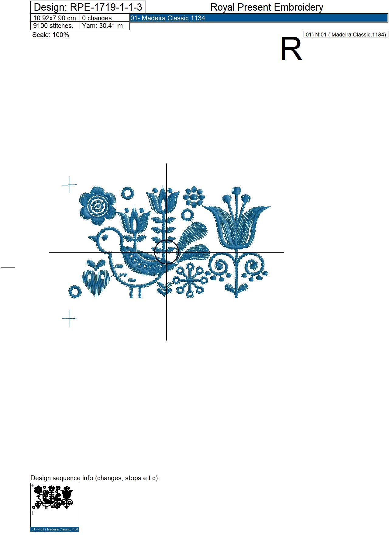 Scandinavian folk border Machine Embroidery Design