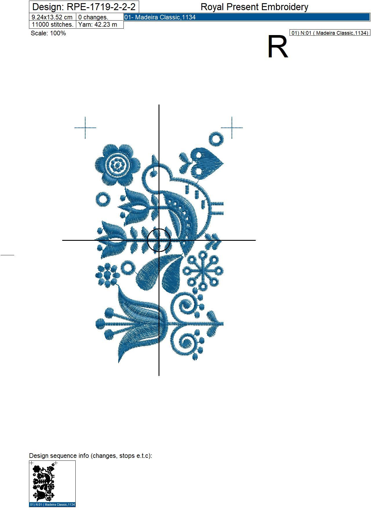 Scandinavian folk border Machine Embroidery Design