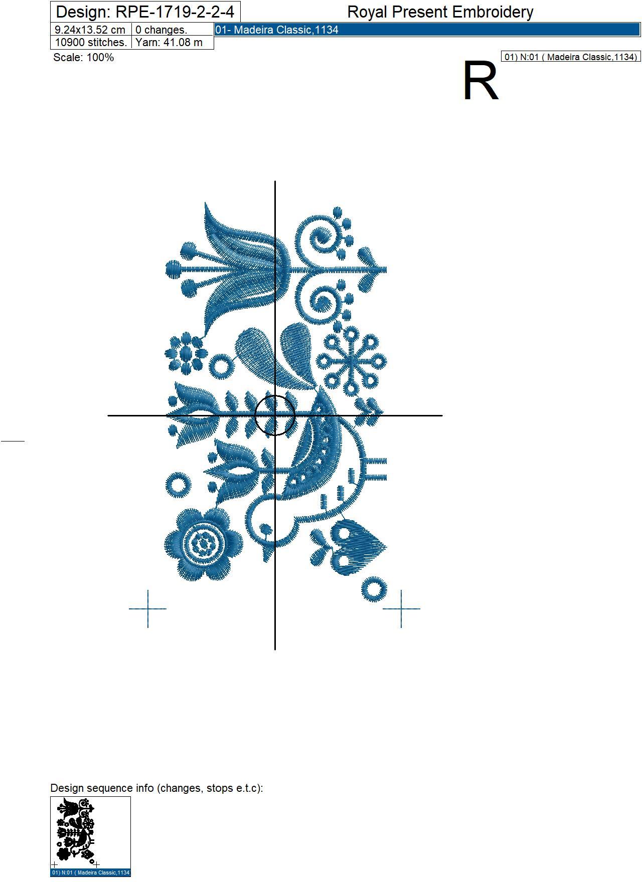 Scandinavian folk border Machine Embroidery Design
