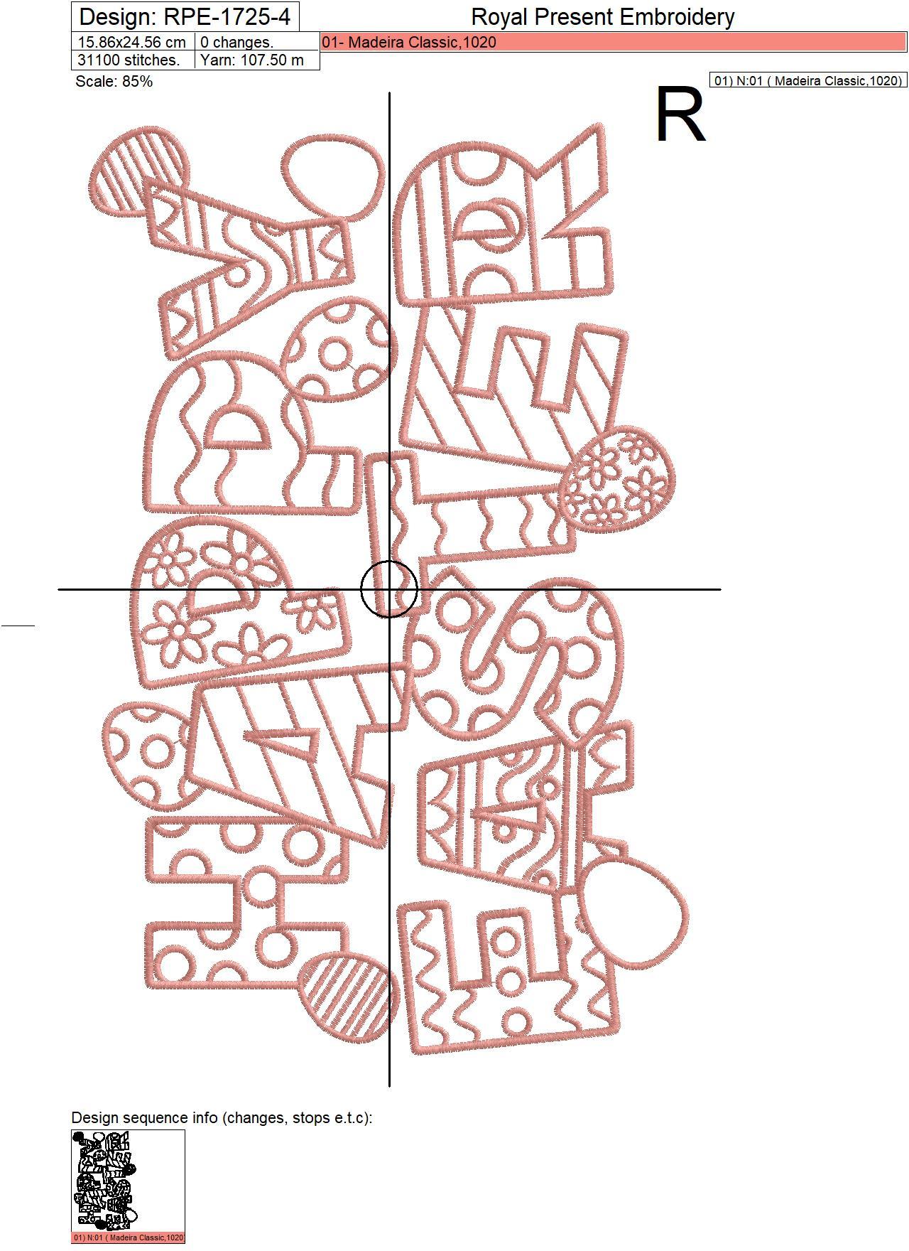 Happy Easter inscription Embroidery Design - 4 sizes