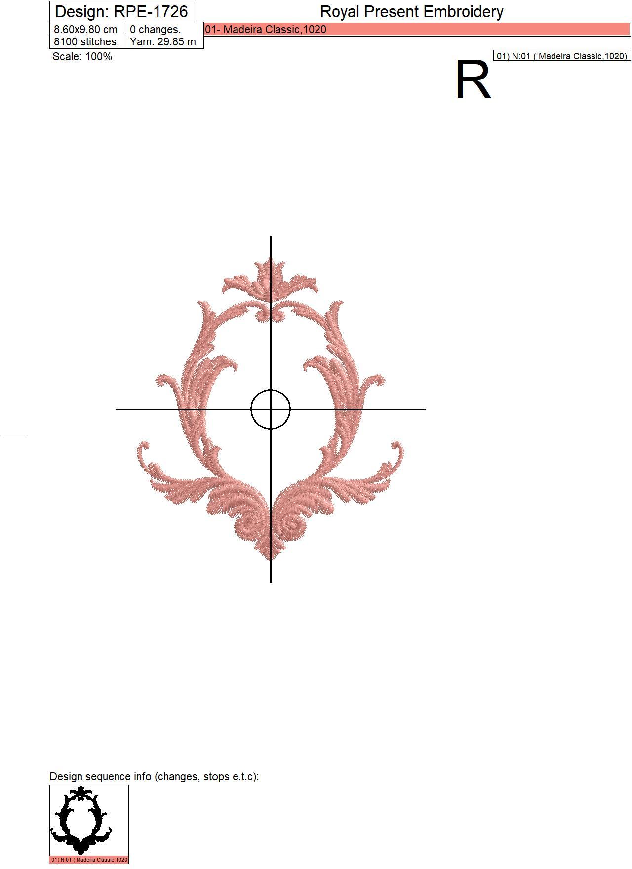 Floral monogram frame Machine embroidery design - 2 sizes