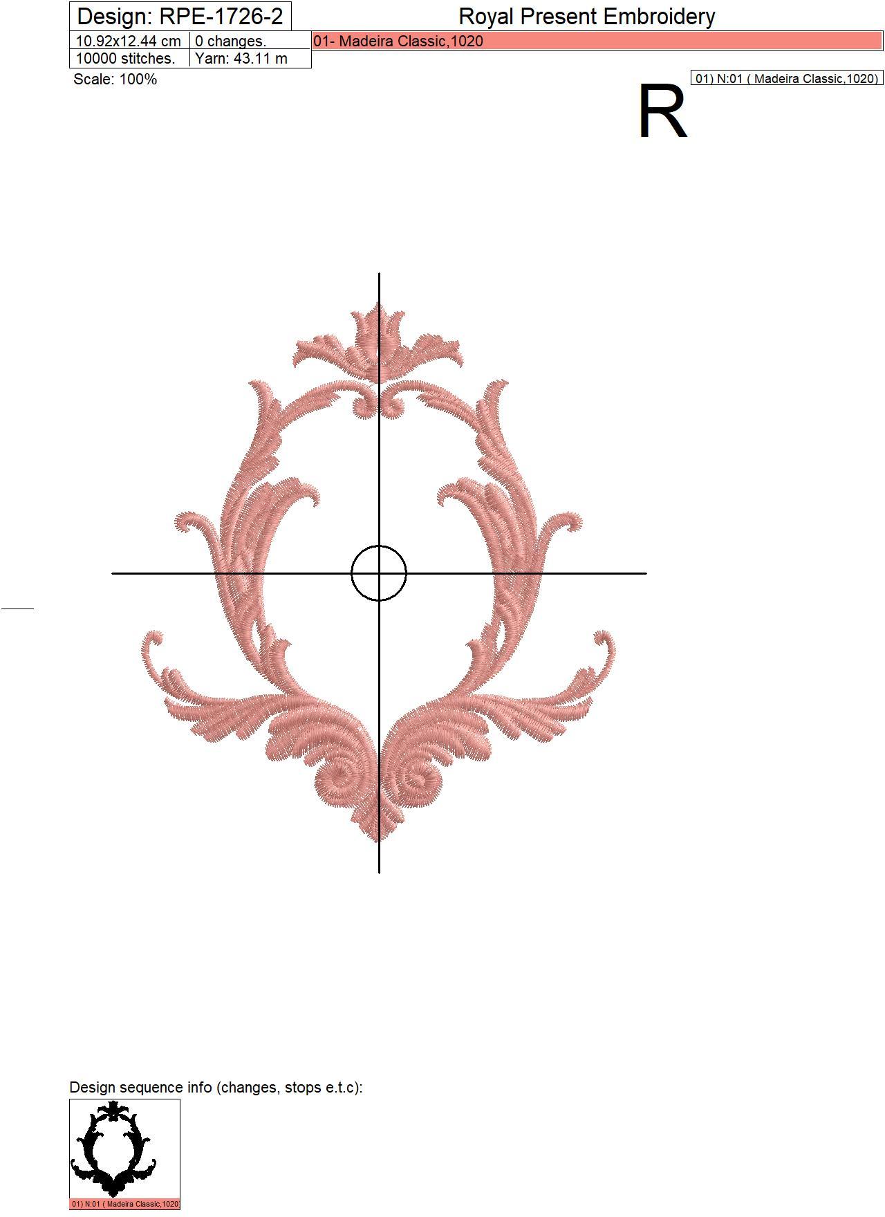 Floral monogram frame Machine embroidery design - 2 sizes