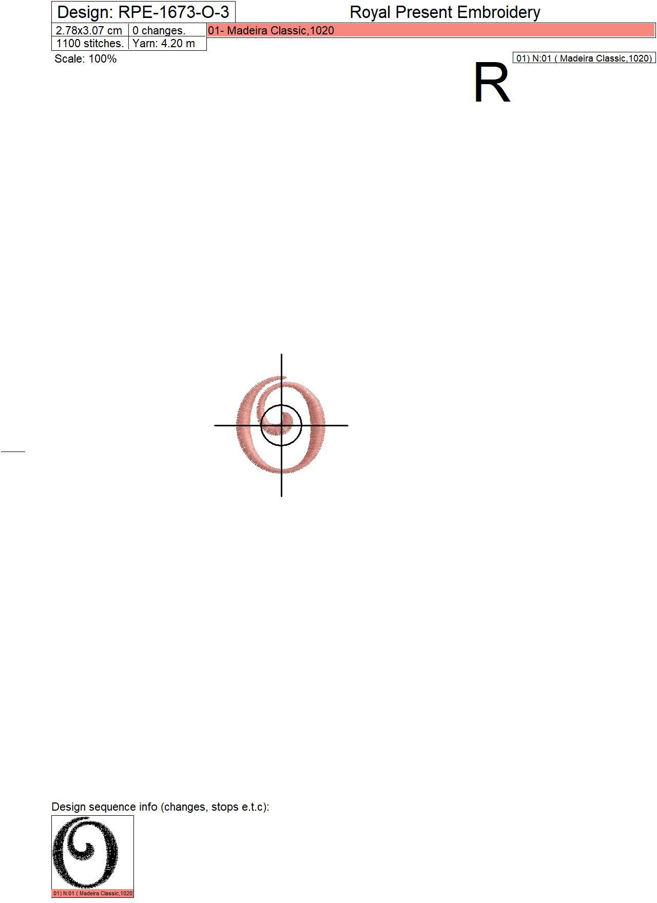 Capital Letter O Embroidery design V3