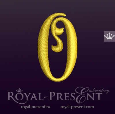 Capital Letter O Embroidery design V4 RPE-1673-O V4