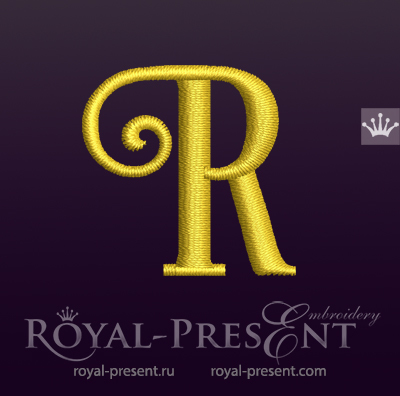 Capital Letter R Embroidery design V7 RPE-1673-R7