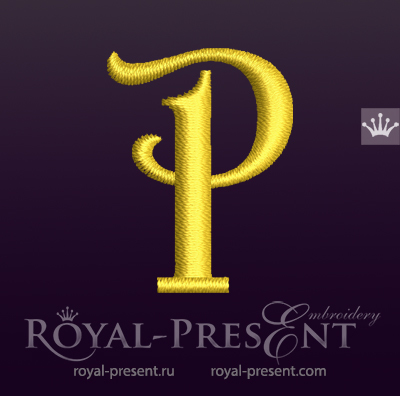 Capital Letter P Embroidery design V2 RPE-1673-P-2
