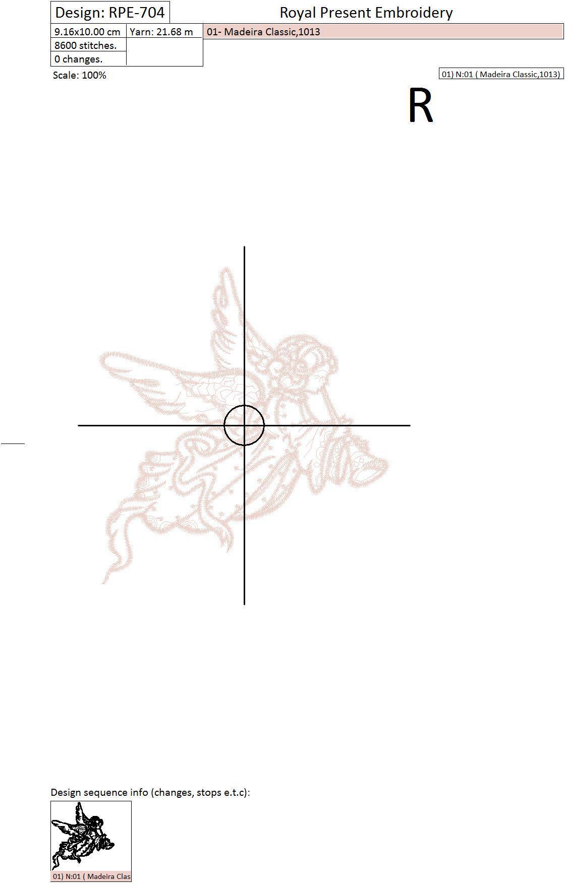 Machine Embroidery Design Angel blowing trumpet - 3 sizes