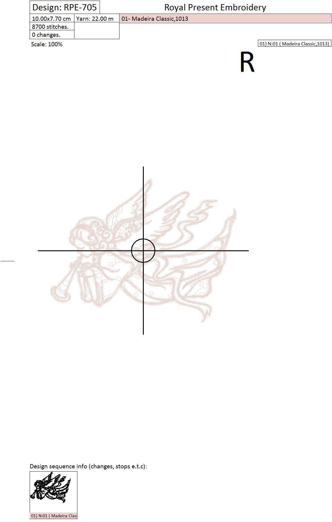 Machine Embroidery Design Angel blowing trumpet II - 3 sizes
