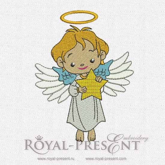 Machine Embroidery Design Cute Angel - 3 sizes