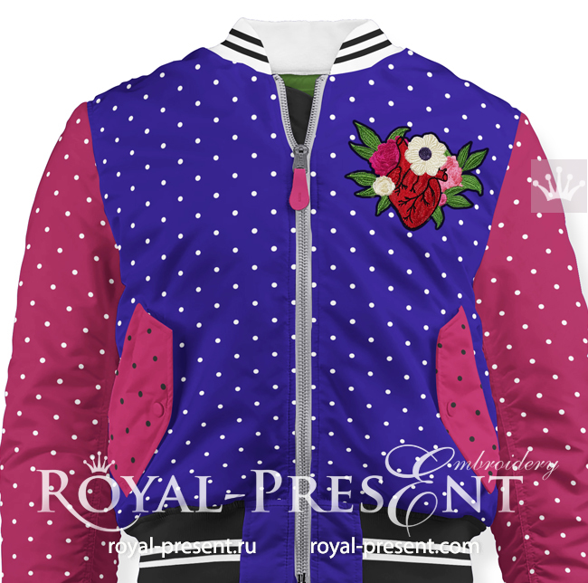 Floral Human Heart Machine Embroidery Design - 3 sizes