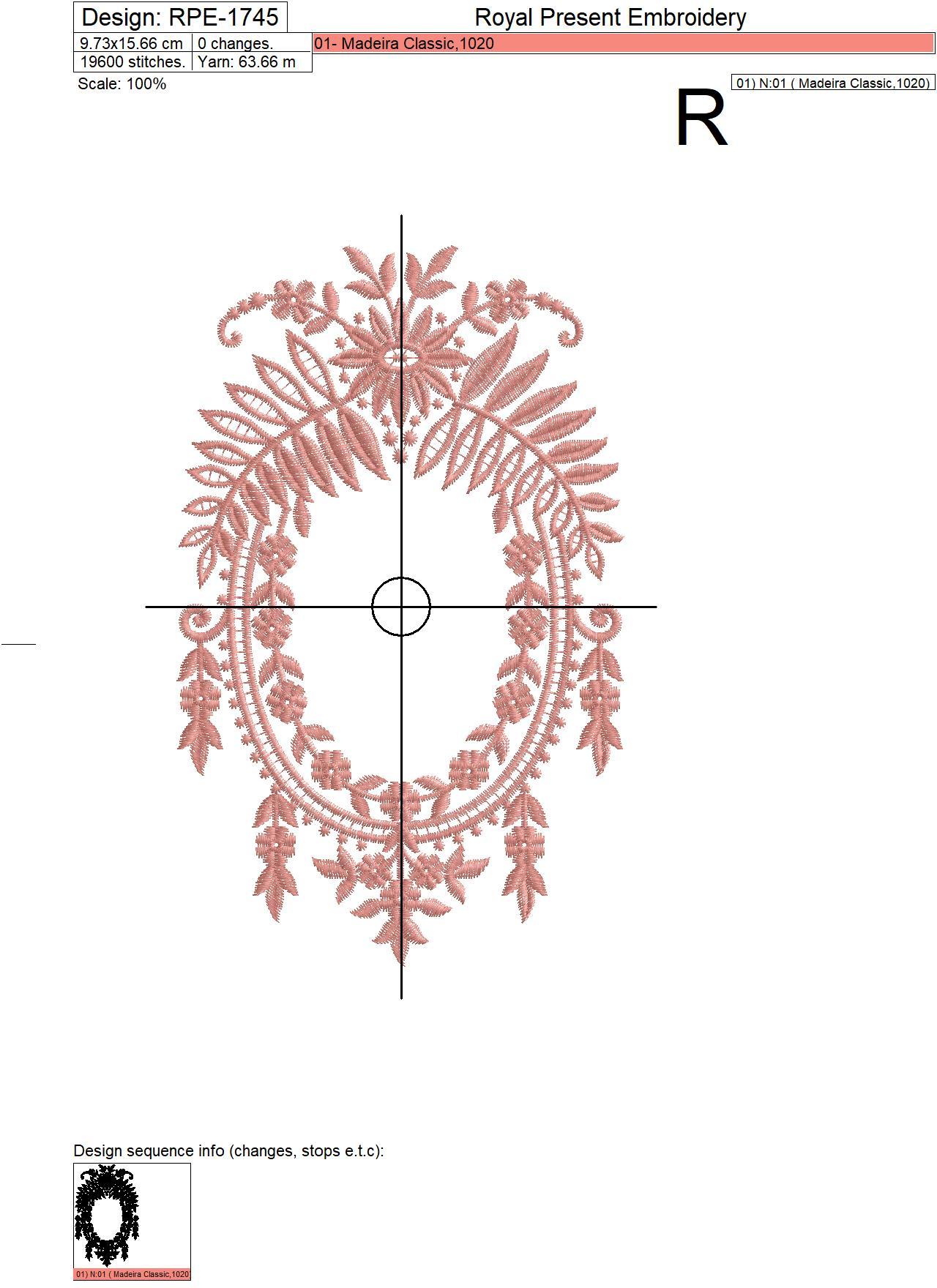 Vintage floral decorative elements machine embroidery designs