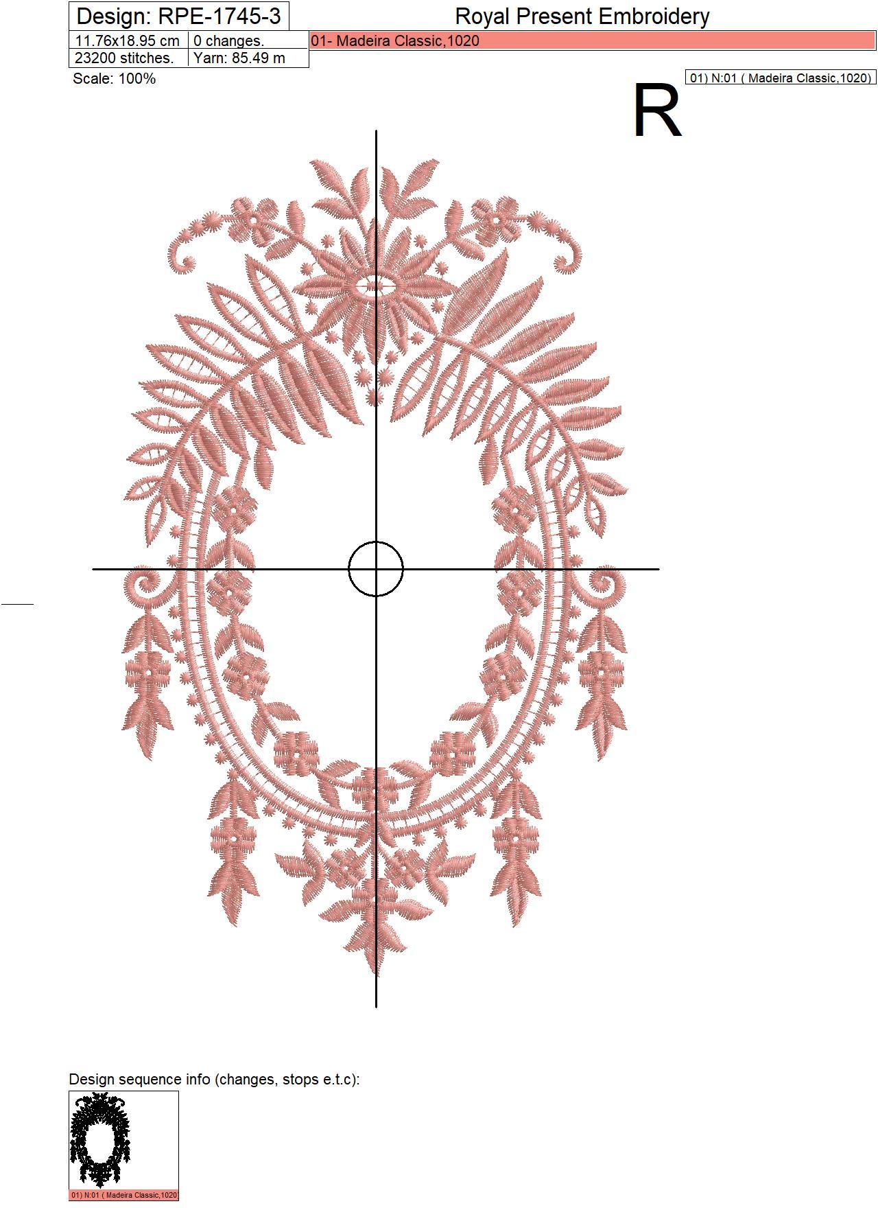 Vintage floral decorative elements machine embroidery designs