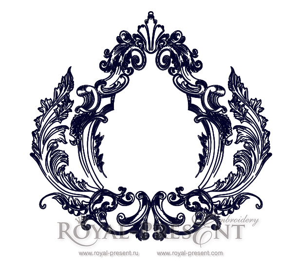Machine Embroidery Design Baroque Monogram Blank