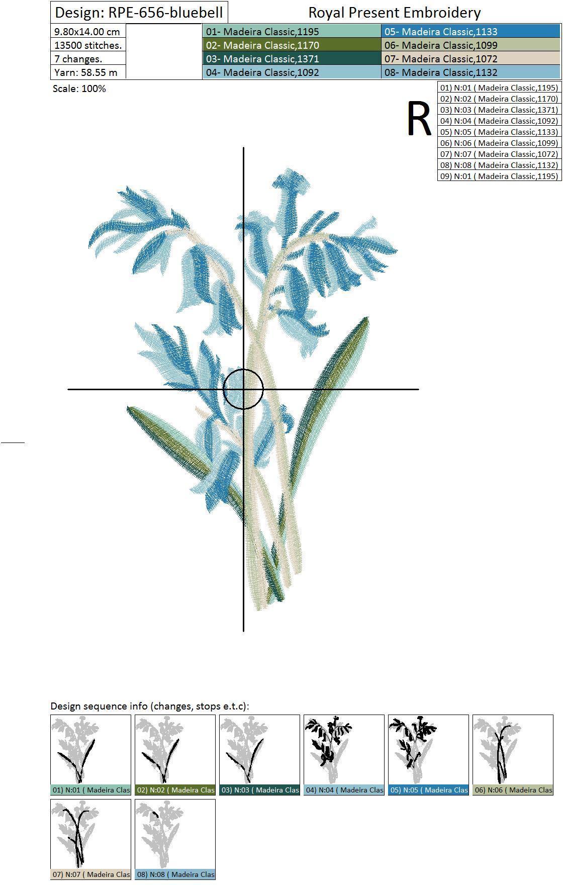 Set of 9 Machine Embroidery Designs Beautiful flowers