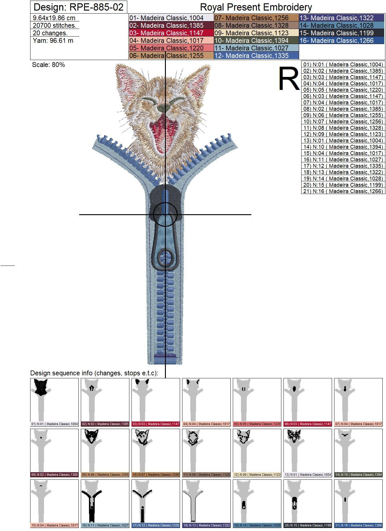 Machine Embroidery Design Pocket screaming cat