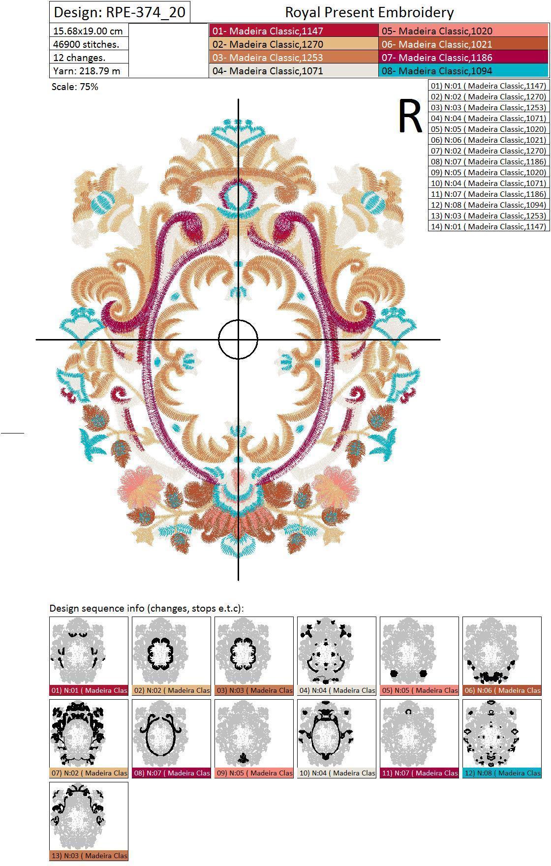 Machine Embroidery Design Luxury classic - 2 sizes