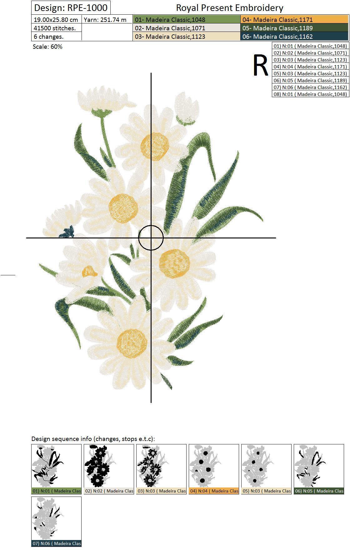 Set of Machine Embroidery Designs Daisies