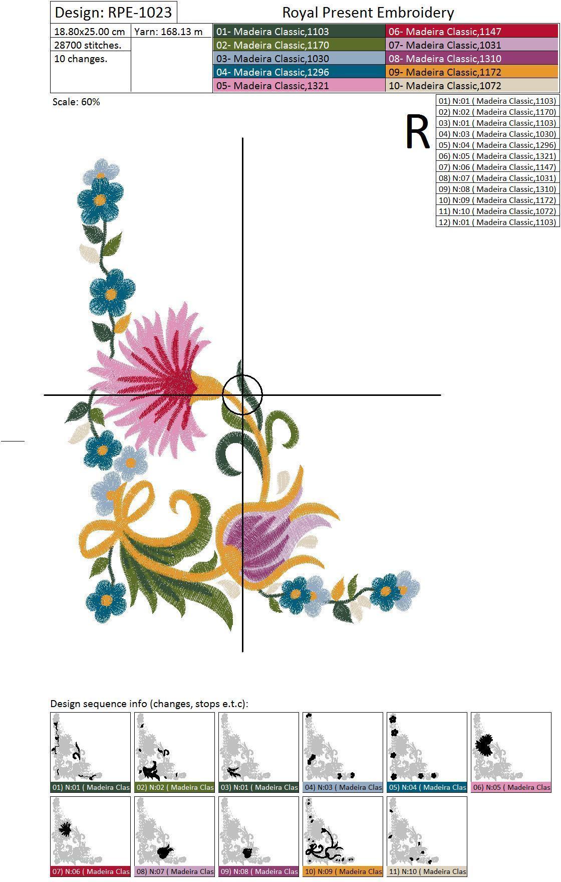 Machine Embroidery Design Ottoman ornament - 3 sizes