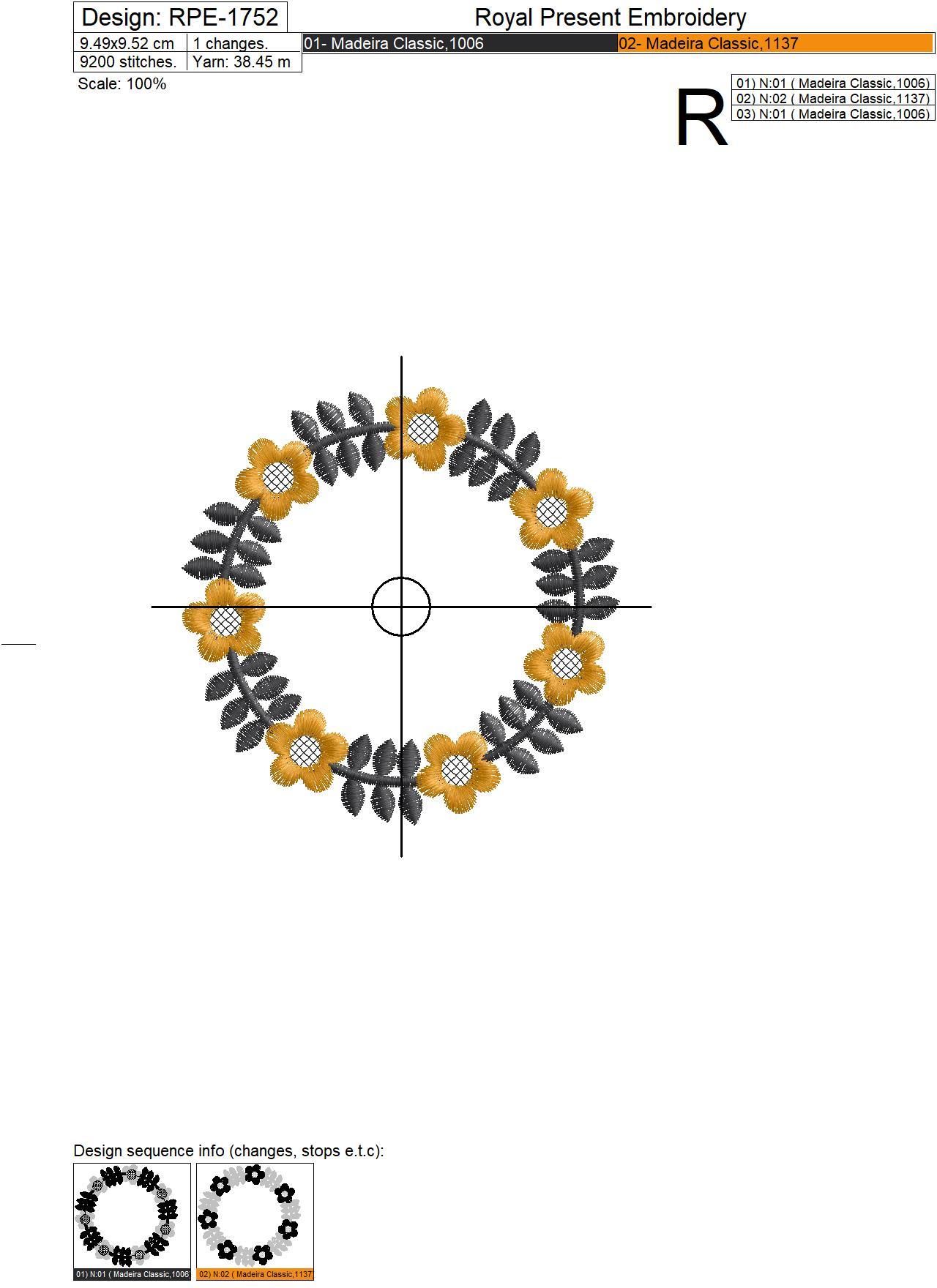 Free Scandinavian Frame Machine Embroidery Design - 2 sizes