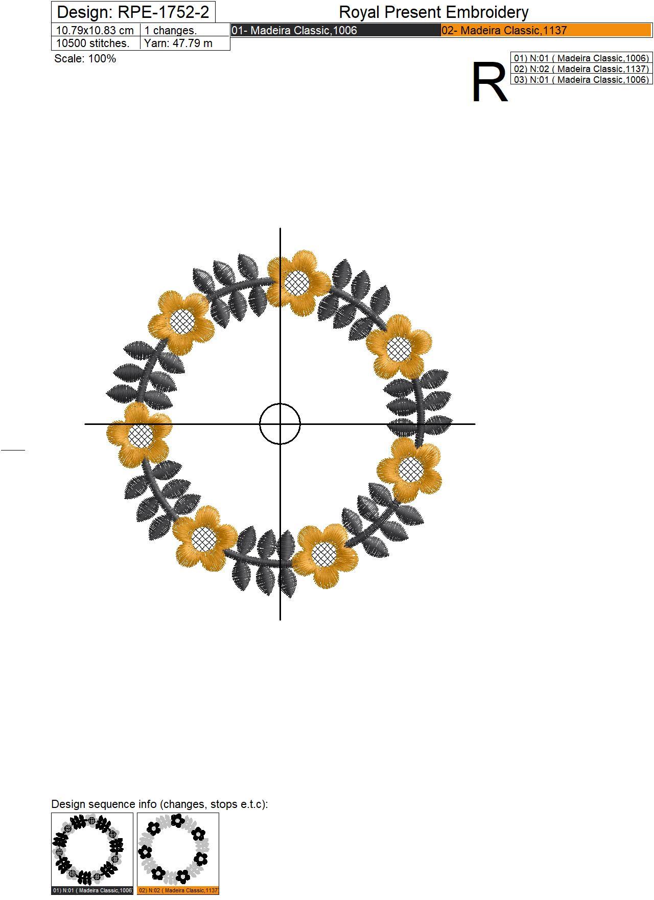Free Scandinavian Frame Machine Embroidery Design - 2 sizes
