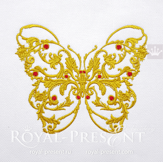 Butterfly Versace style Machine Embroidery Design - 6 sizes