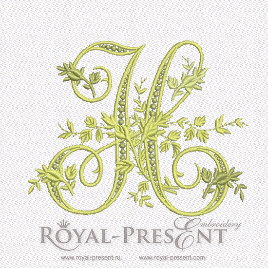Machine Embroidery Design Monogram H