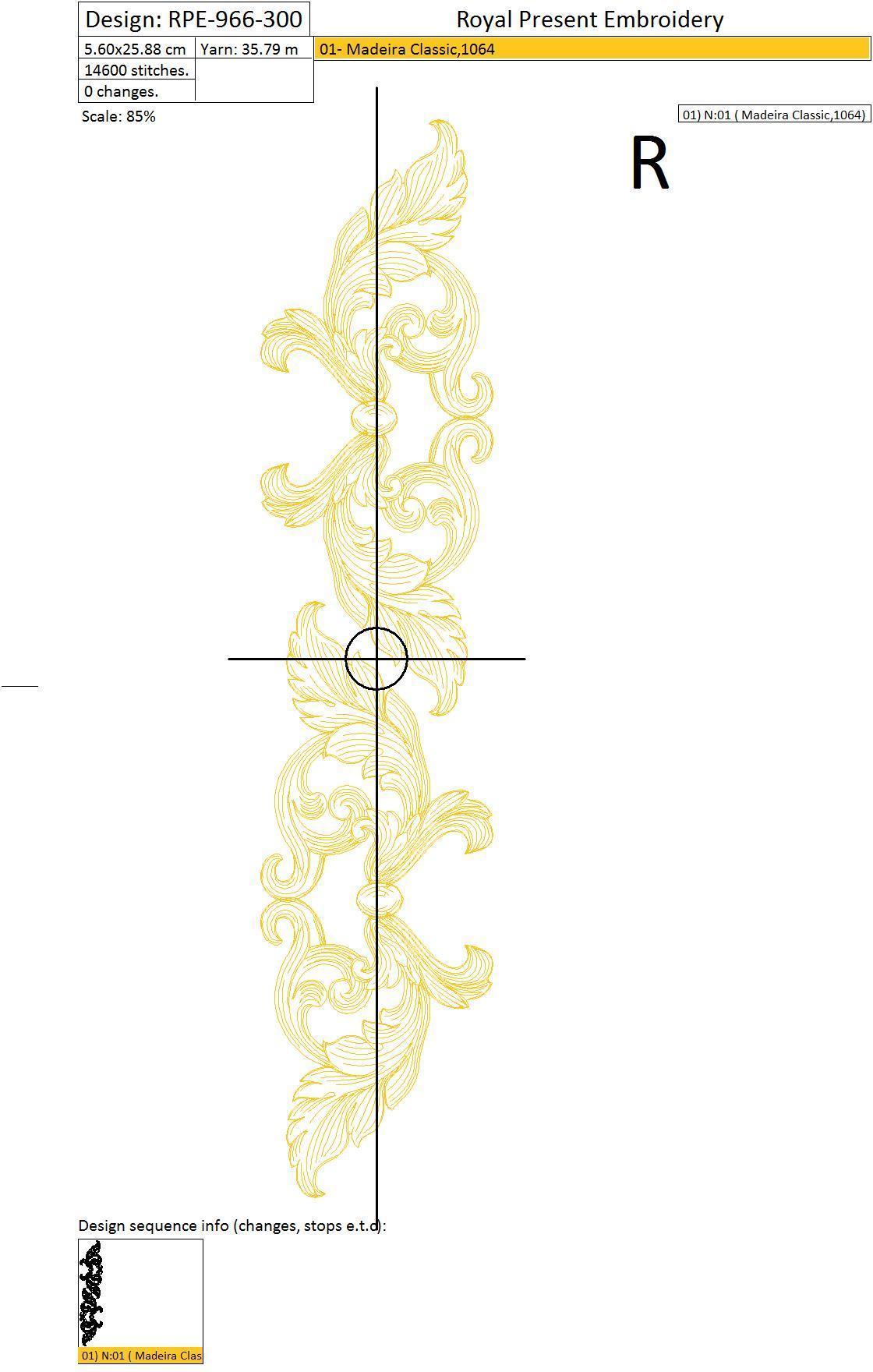 Set of Machine Embroidery Designs Baroque style