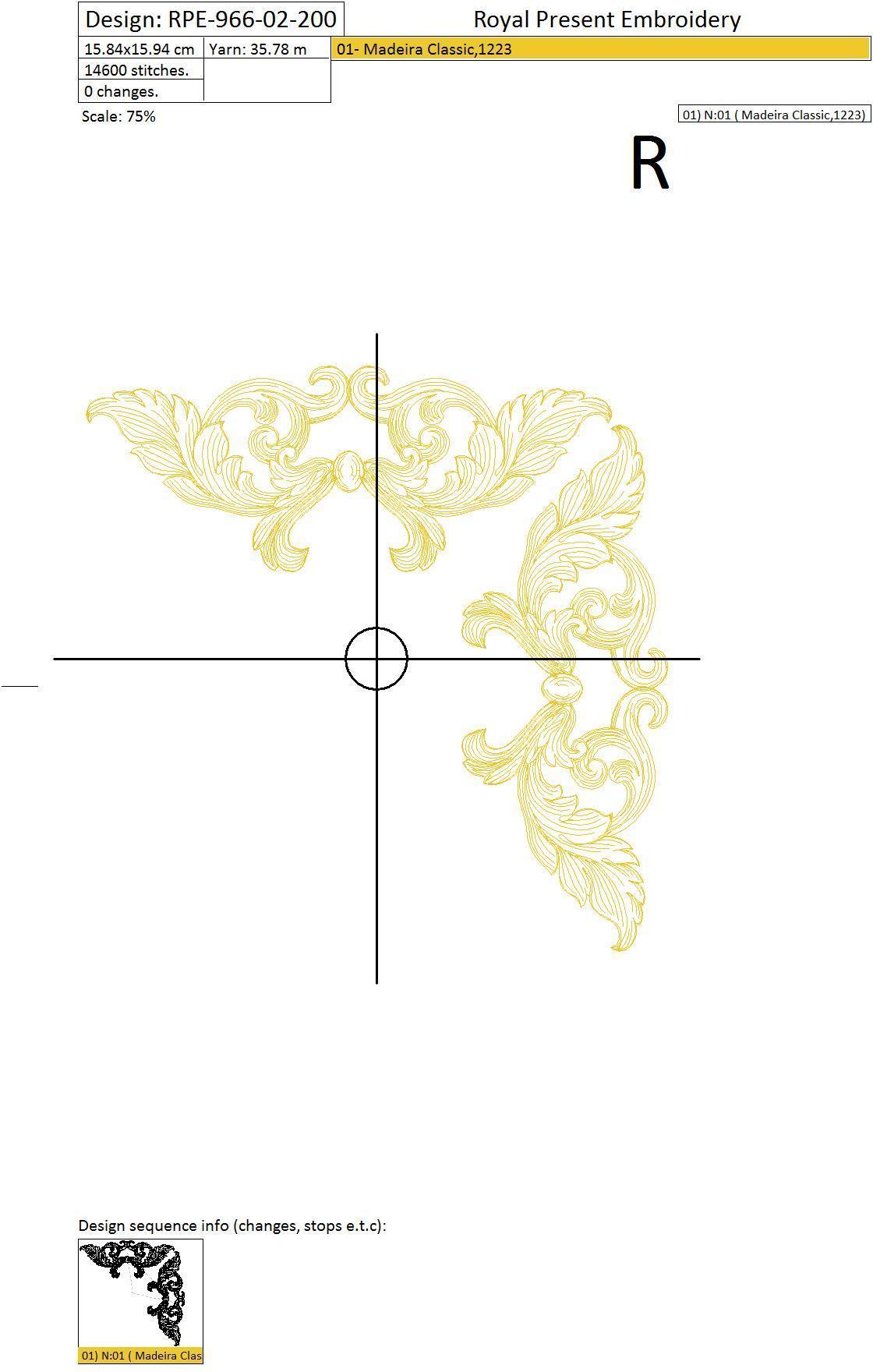 Set of Machine Embroidery Designs Baroque style