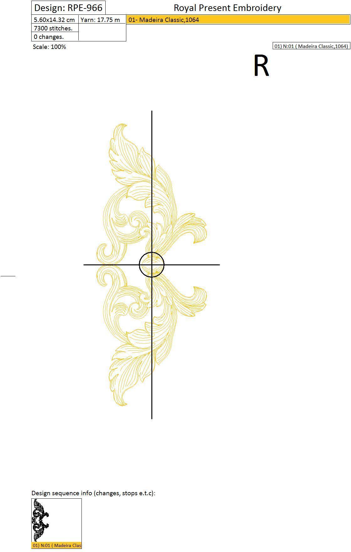 Set of Machine Embroidery Designs Baroque style