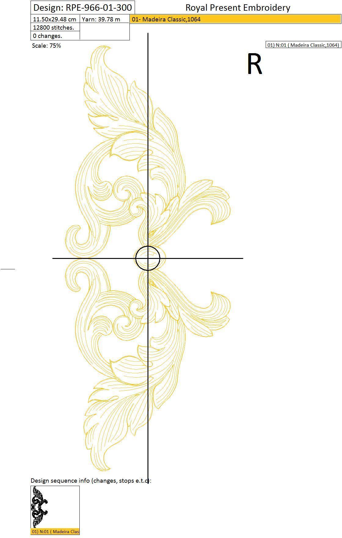 Set of Machine Embroidery Designs Baroque style