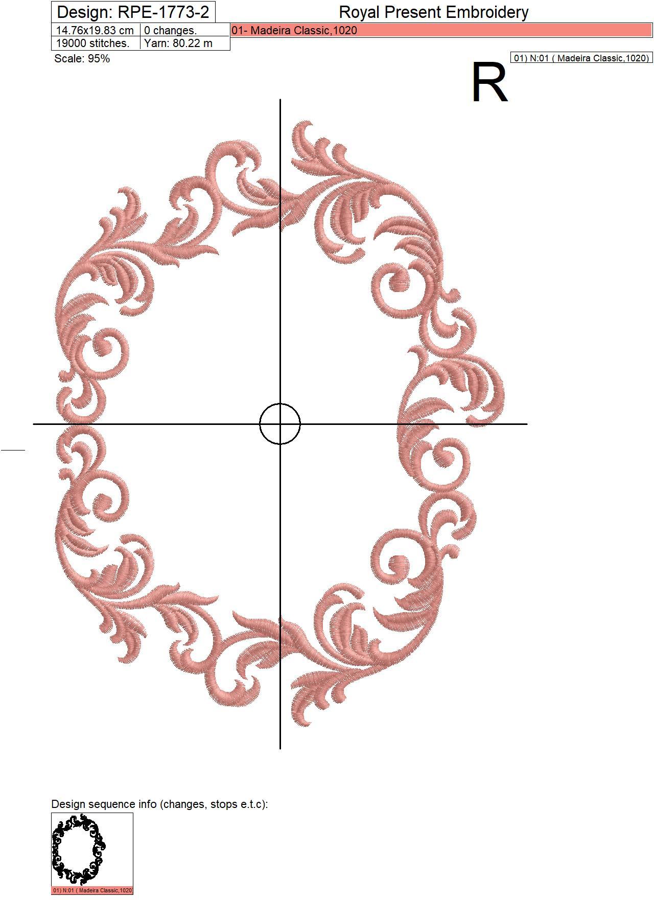 Filigree retro frame Machine embroidery design - 2 sizes