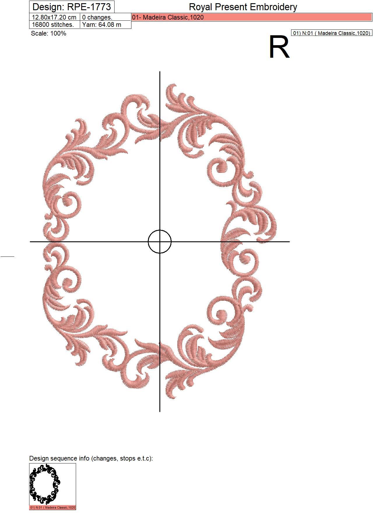 Filigree retro frame Machine embroidery design - 2 sizes