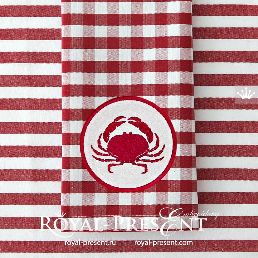 Crab Free applique machine embroidery design - 3 sizes RPE-1778
