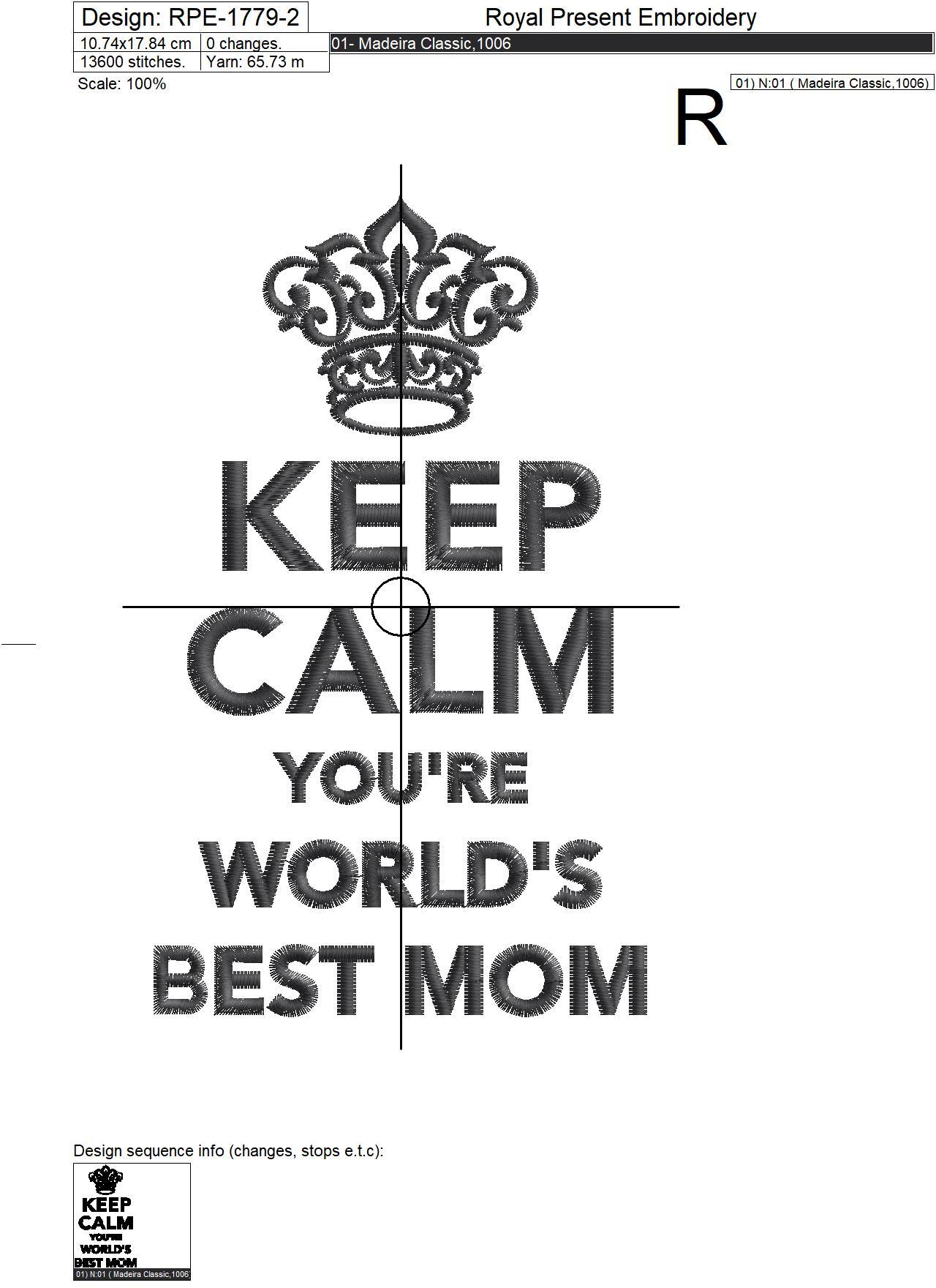 Best Mom Text Machine Embroidery Design - 2 sizes