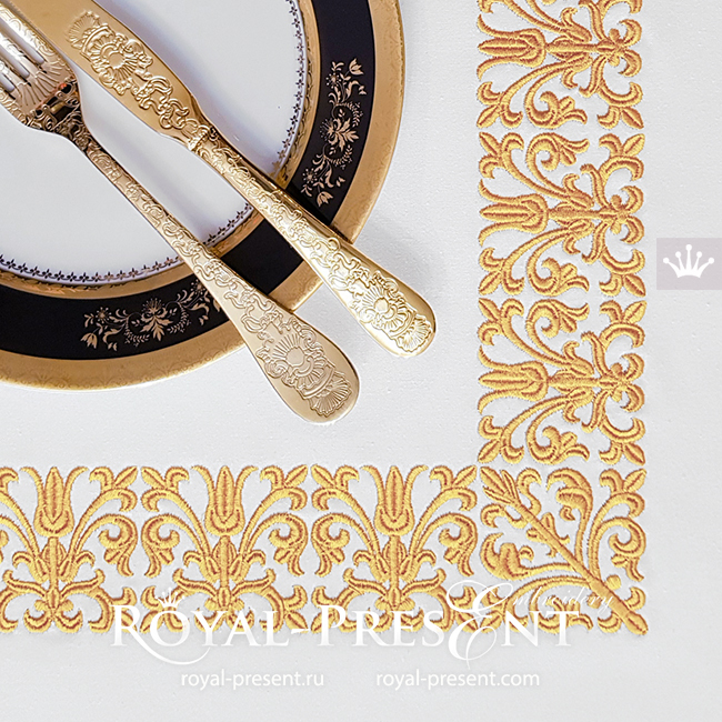 Machine Embroidery Design vintage motifs for border - 3 sizes