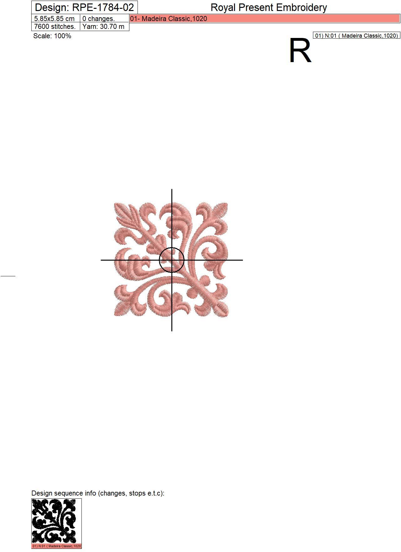Machine Embroidery Design vintage motifs for border - 3 sizes