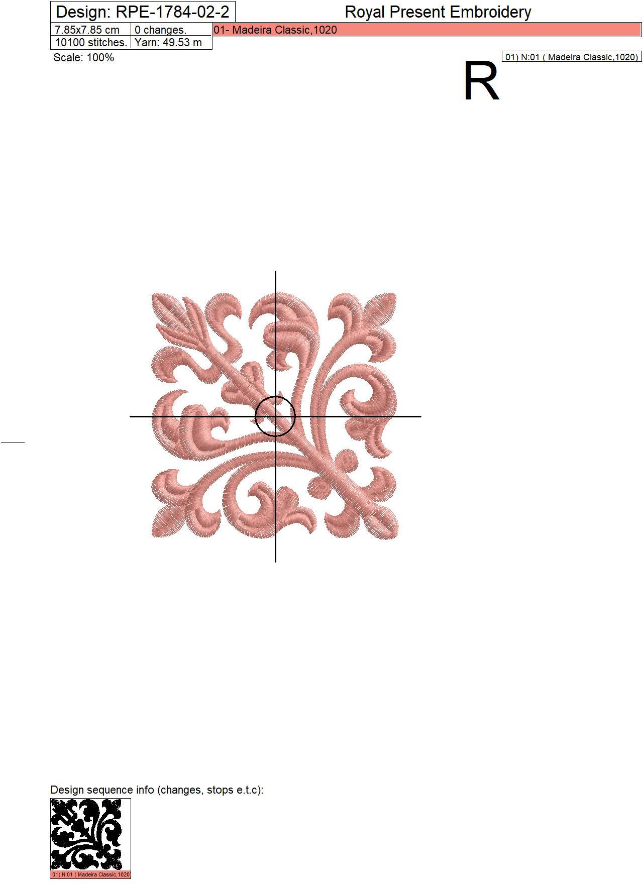 Machine Embroidery Design vintage motifs for border - 3 sizes