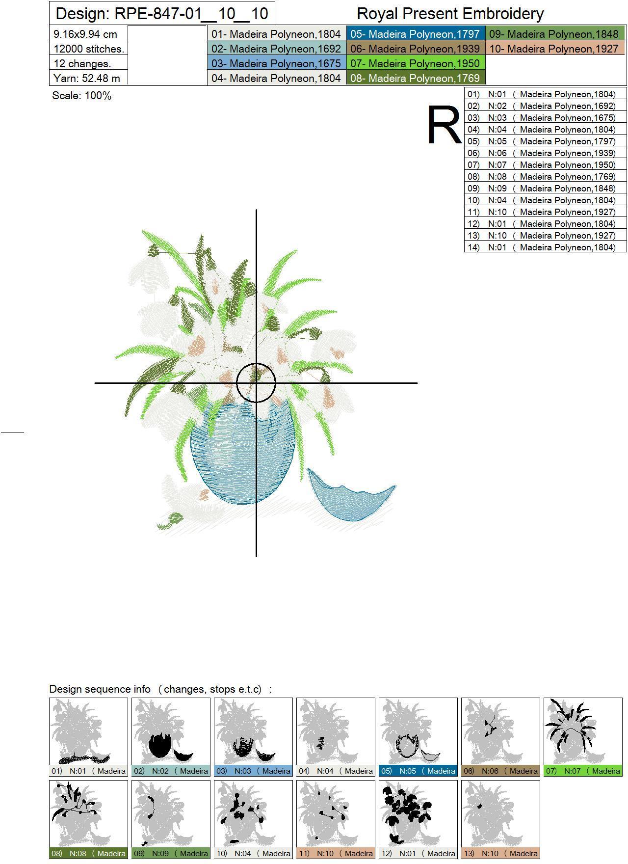 Machine Embroidery Design Easter bouquet