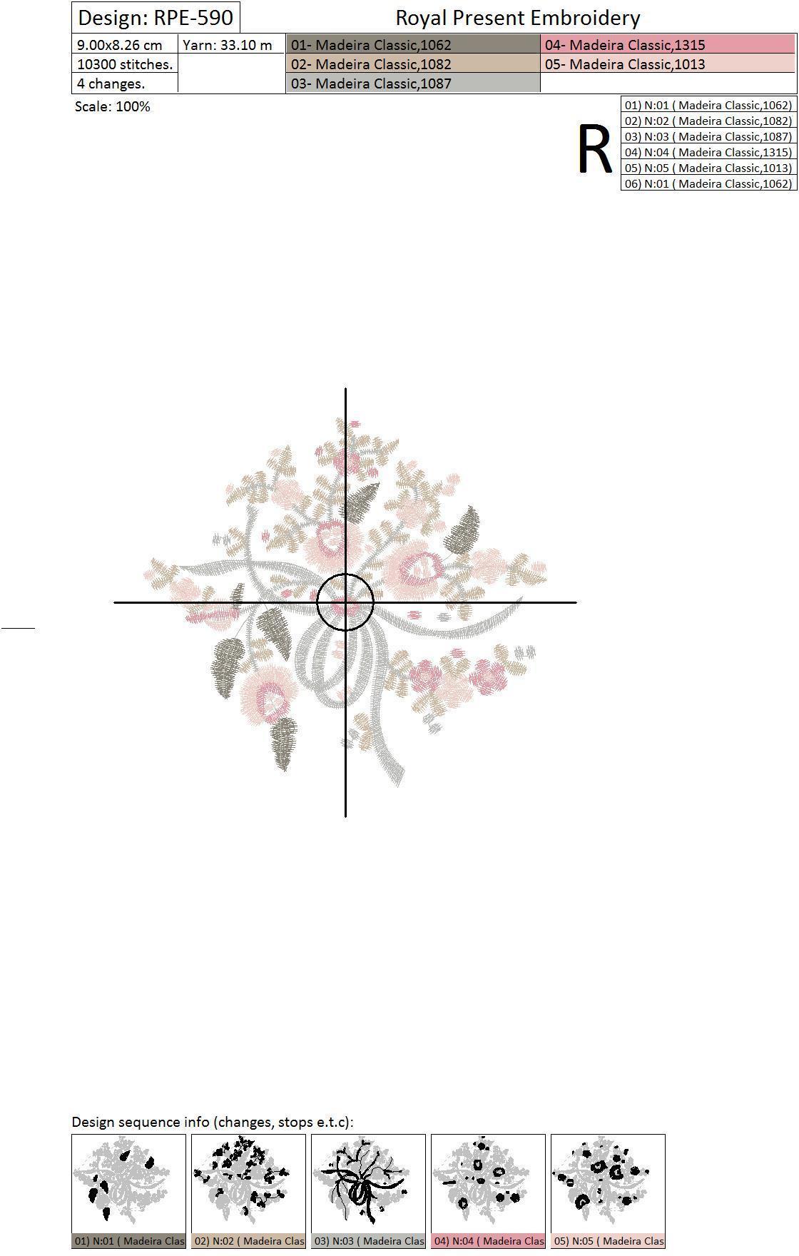 Machine Embroidery Design Flower bouquet - 3 in 1