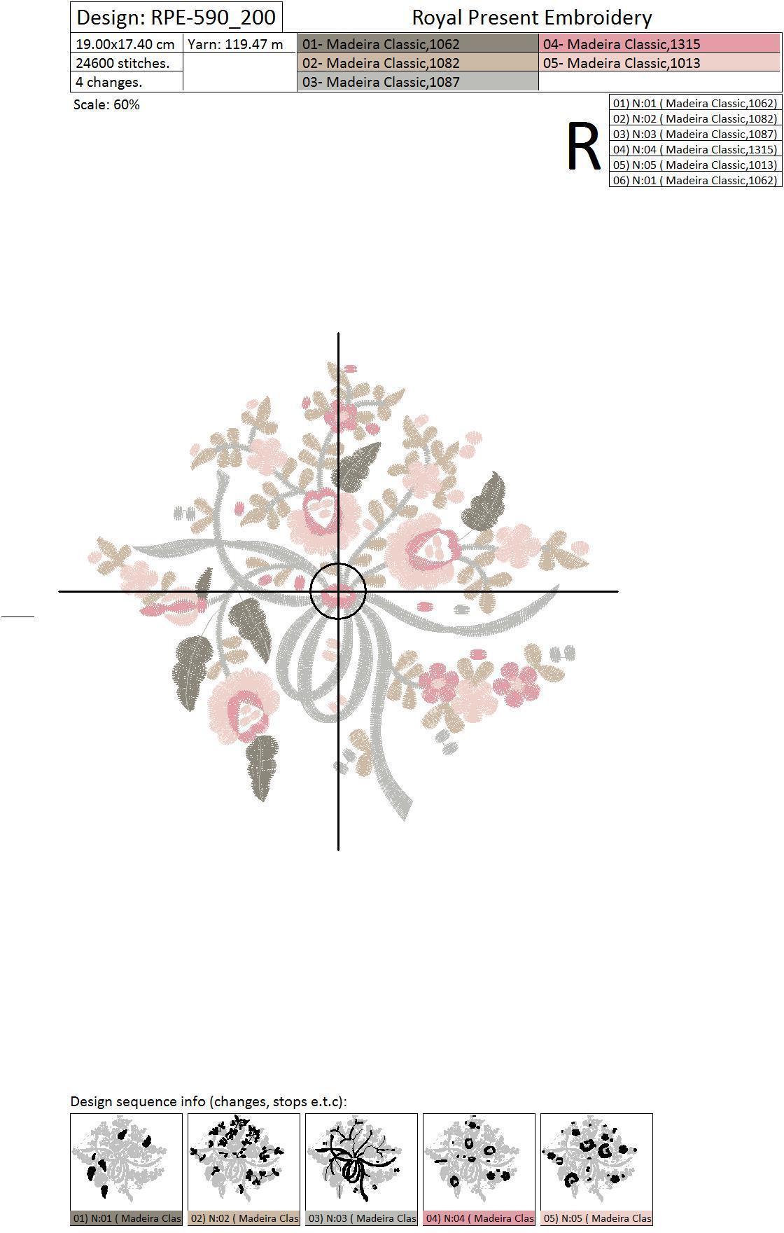 Machine Embroidery Design Flower bouquet - 3 in 1