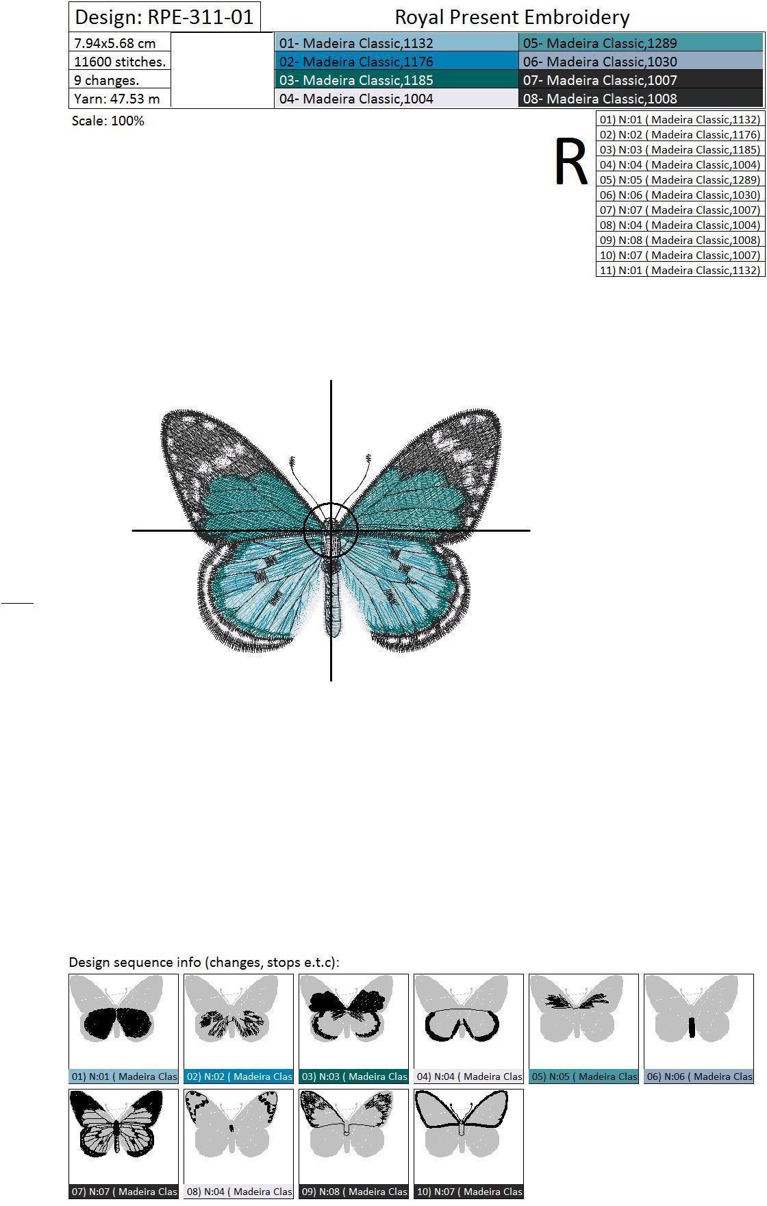 Set of Machine Embroidery Designs Two butterflies