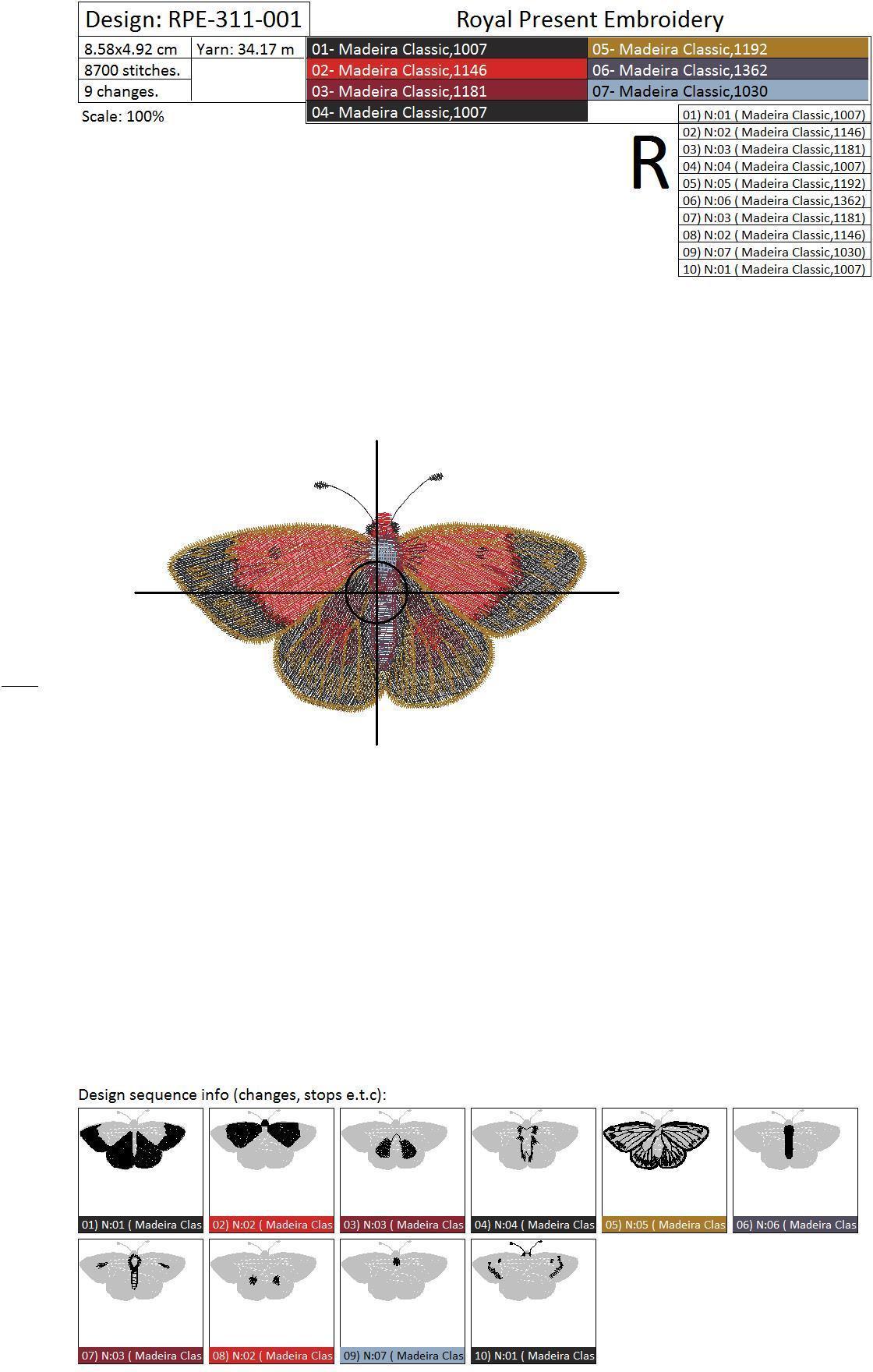 Set of Machine Embroidery Designs Two butterflies