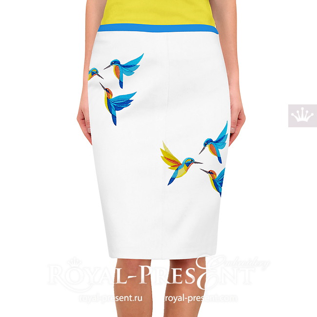 Kingfishers birds Machine Embroidery Designs - 2 sizes RPE-1796
