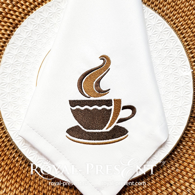 Stylized Coffee Cup Embroidery Design RPE-1797-5