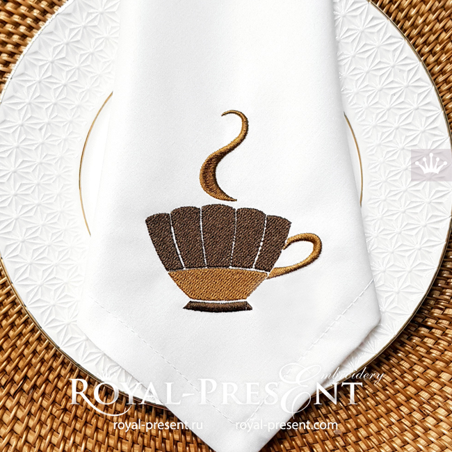 Coffee Cup Embroidery Design RPE-1797-4