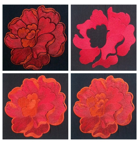Machine Embroidery Design Peony - 3 sizes