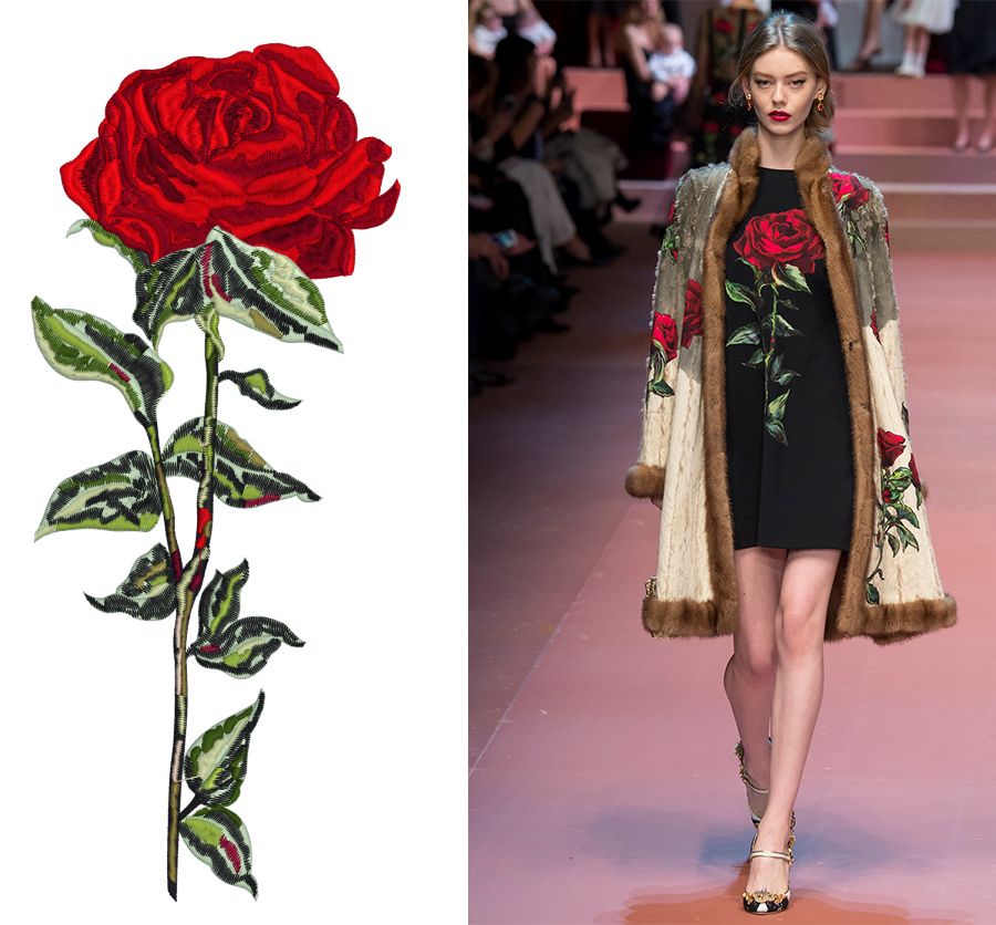 Large Red Rose Machine Embroidery Design - 3 sizes