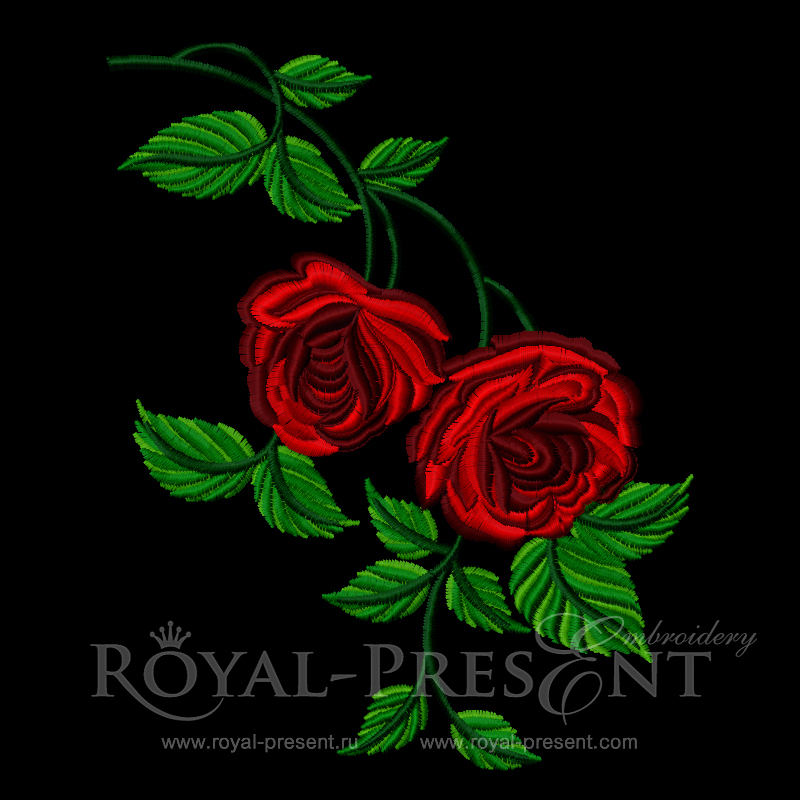 Machine Embroidery Design Bouquet of roses - 3 sizes | Roses embroidery ...