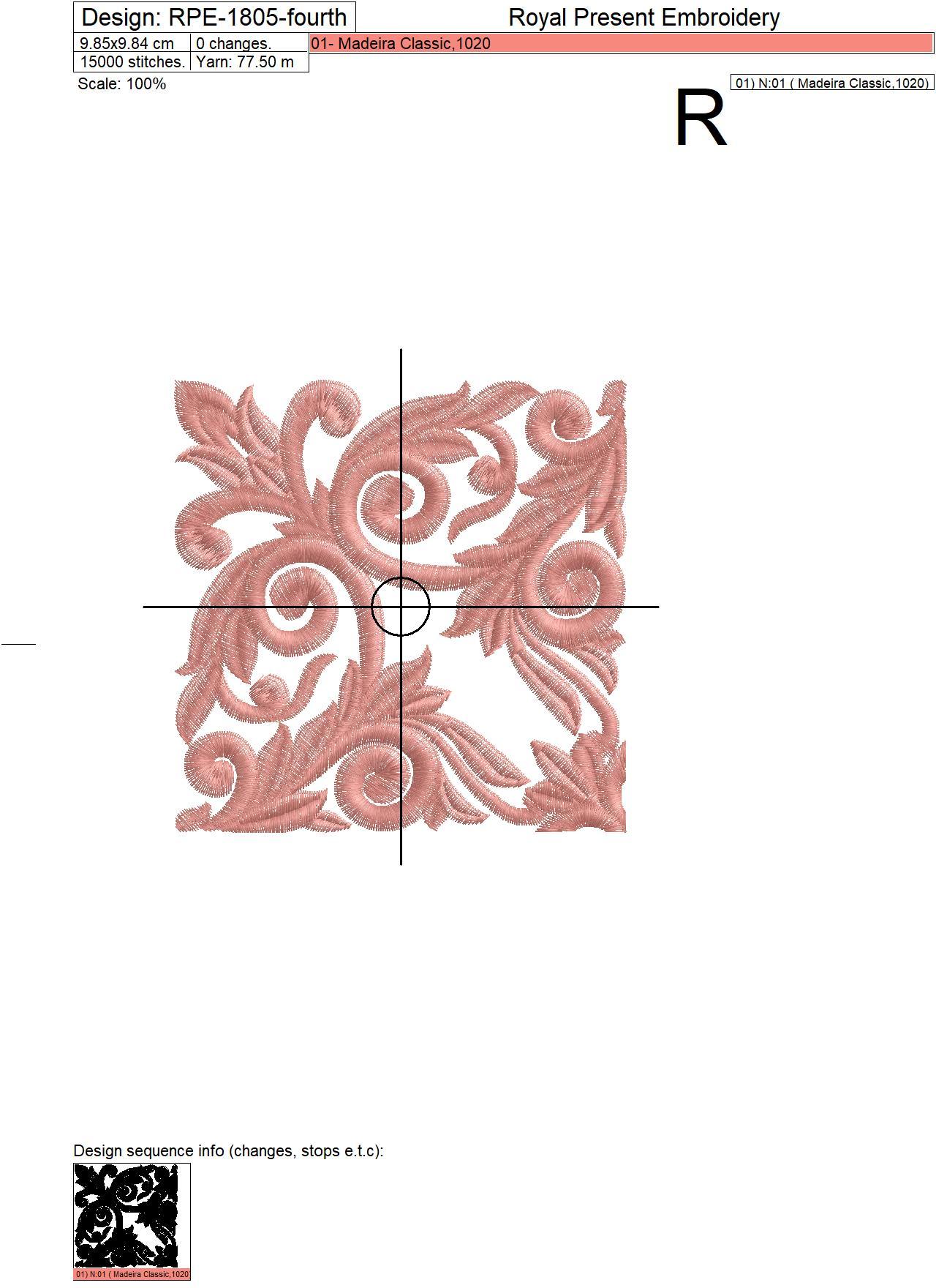Retro style Machine embroidery design - 3 sizes